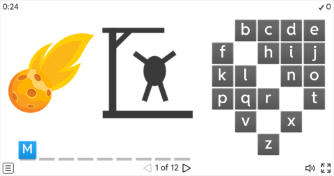 Solar System ESL Interactive Hangman Game