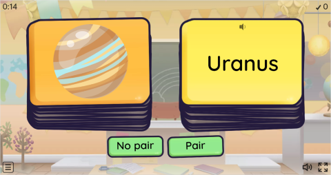 Solar System ESL Pair or No Pair Worksheet