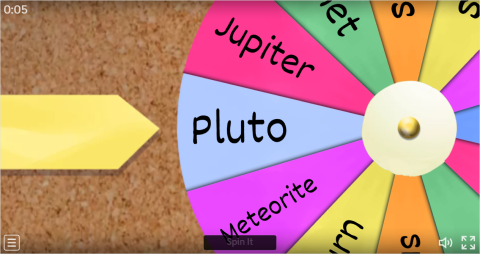 Solar System ESL Interactive Spin The Wheel Worksheet