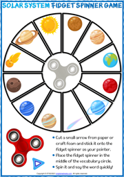 Solar System ESL Printable Fidget Spinner Game For Kids