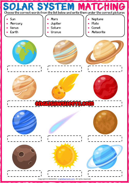 Solar System Vocabulary Interactive Worksheet Solar System Worksheets ...