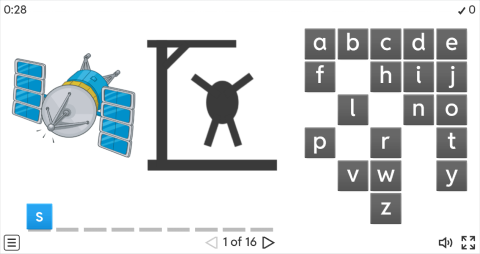 Space Vocabulary ESL Interactive Hangman Game