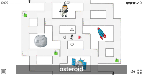 Space ESL Vocabulary Maze Chase Game