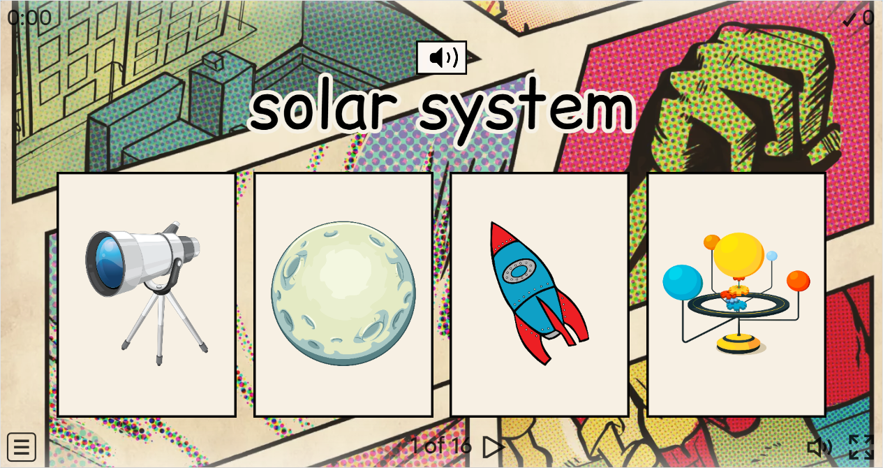 Space ESL Interactive Vocabulary Quiz