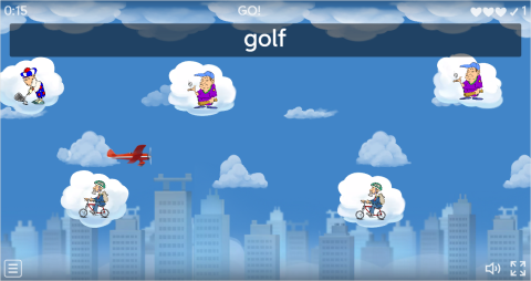Sports ESL Vocabulary Airplane Game