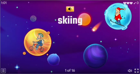 Sports ESL Vocabulary Flying Fruit Game