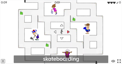 Sports ESL Vocabulary Maze Chase Game