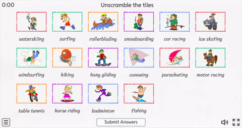 Sports ESL Interactive Match Up Worksheet