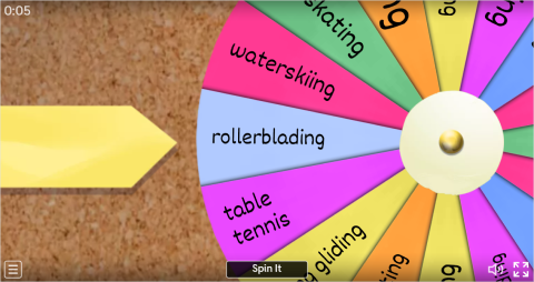 Sports ESL Interactive Spin The Wheel Worksheet
