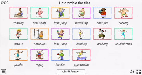Sports ESL Interactive Match Up Worksheet