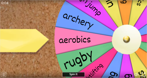 Sports ESL Interactive Spin The Wheel Worksheet
