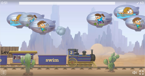 Sports Verbs ESL Vocabulary Balloon Pop Game