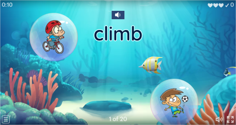 Sports Verbs ESL Vocabulary Flying Fruit Game