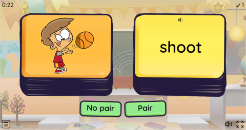 Sports Verbs ESL Pair or No Pair Worksheet
