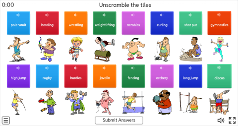 Sports ESL Interactive Vocabulary Worksheets (C)