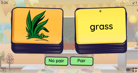 Spring ESL Vocabulary Pair or No Pair Worksheet