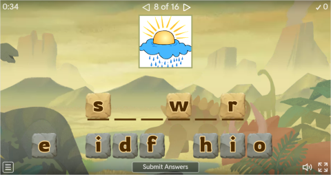 Spring ESL Interactive Spell The Word Worksheet