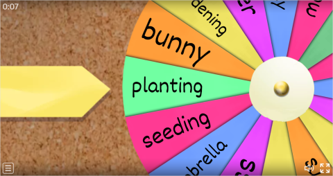 Spring ESL Interactive Spin The Wheel Worksheet