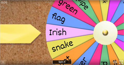 St. Patrick's Day Interactive Spin The Wheel Worksheet