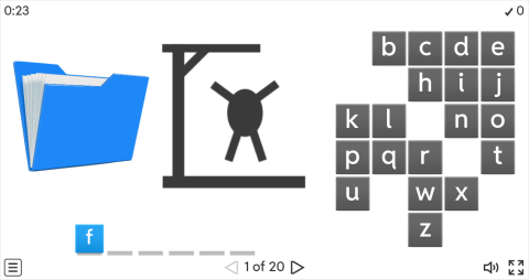 Stationery Objects ESL Interactive Hangman Game