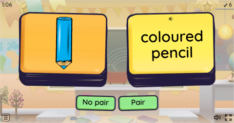 Stationery Objects ESL Pair or No Pair Worksheet