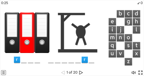 Stationery Objects ESL Interactive Hangman Game