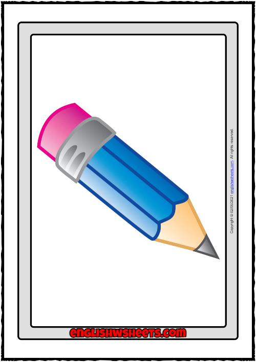 Stationery Objects ESL Printable Flashcards Without Words