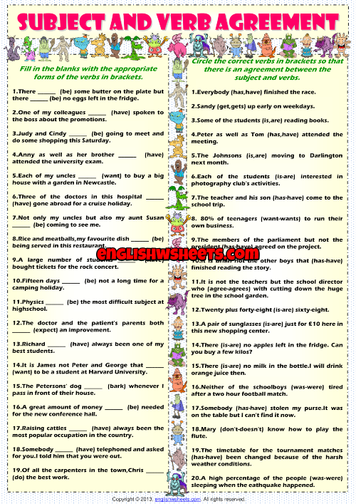 subject-and-verb-agreement-grammar-exercises-worksheet