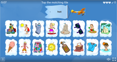 Summer ESL Interactive Find The Match Worksheet