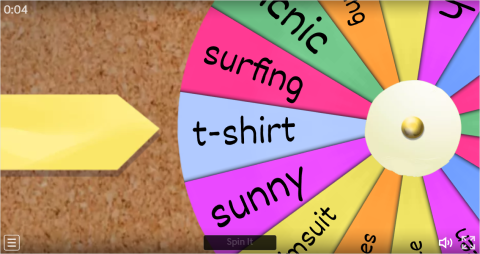 Summer ESL Interactive Spin The Wheel Worksheet