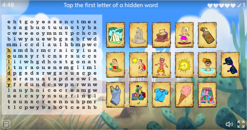 Summer ESL Interactive Wordsearch Puzzle