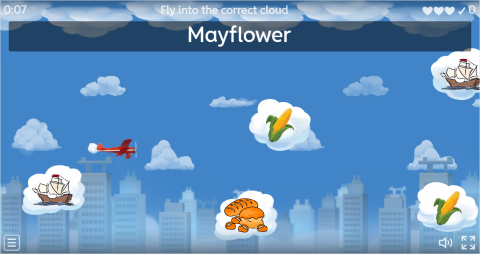 Thanksgiving ESL Vocabulary Airplane Game