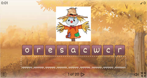 Thanksgiving Vocabulary ESL Interactive Anagram