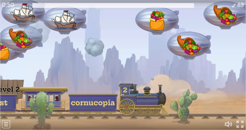 Thanksgiving ESL Vocabulary Balloon Pop Game