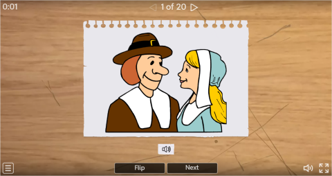 Thanksgiving ESL Interactive Vocabulary Flashcards