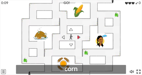 Thanksgiving ESL Vocabulary Maze Chase Game