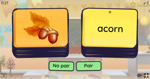 Thanksgiving ESL Pair or No Pair Worksheet