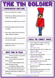 The Tin Soldier ESL Reading Comprehension Questions Worksheet
