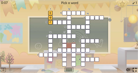 Toys Vocabulary ESL Interactive Crossword Puzzle