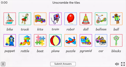 Toys ESL Interactive Match Up Worksheet