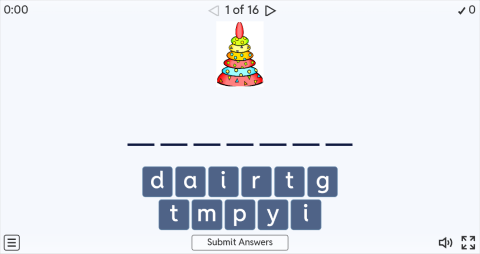 Toys ESL Interactive Spell The Word Worksheet