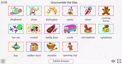 Toys ESL Interactive Match Up Worksheet