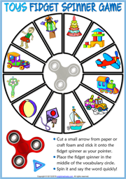 Toys ESL Printable Fidget Spinner Game For Kids