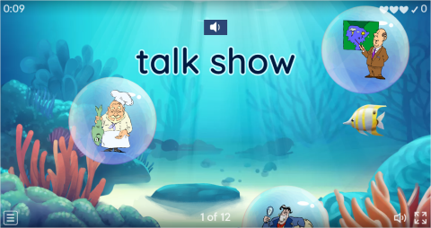 TV Programmes ESL Vocabulary Flying Fruit Game