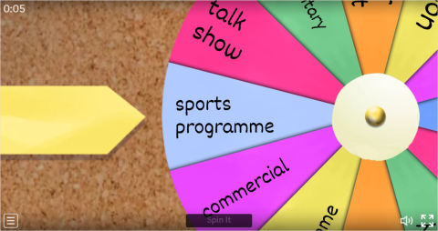 TV Programmes Interactive Spin The Wheel Worksheet