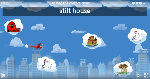 Types of Houses ESL Vocabulary Airplane Game