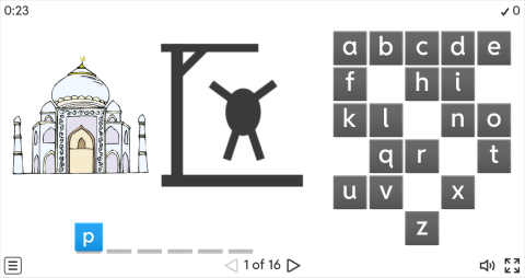 Types of Houses ESL Interactive Hangman Game