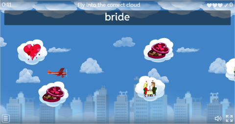 Valentine's Day ESL Vocabulary Airplane Game