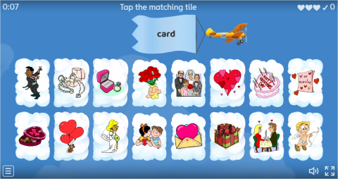 Valentine's Day ESL Interactive Find The Match Worksheet