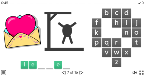 Valentine's Day ESL Interactive Hangman Game